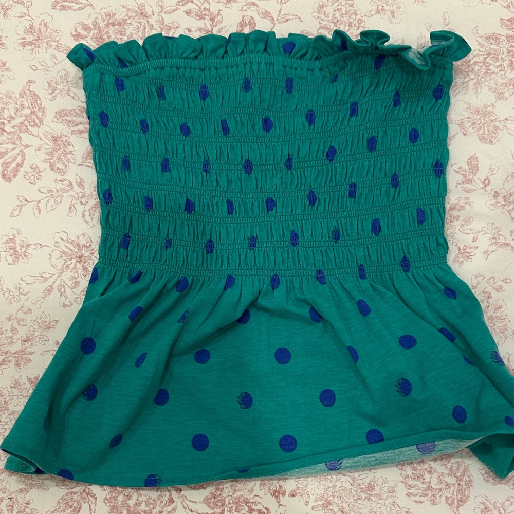 Lilly Pulitzer Teal and Blue Smocked Blouse